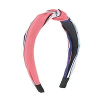 Unique Bargains 1 Pc Grace Stripe Pattern Wide Cross Knot Headbands for Women Blue