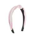 thumbnail image 1 of Unique Bargains 1 Pc Grace Stripe Pattern Wide Cross Knot Headbands for Women White Pink, 1 of 6
