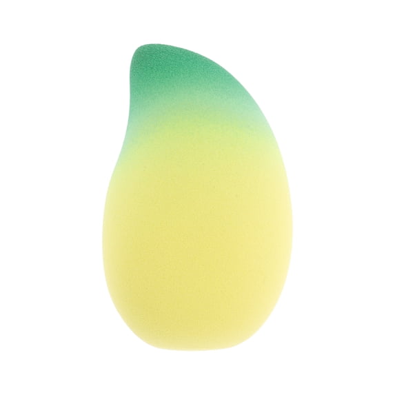 Unique Bargains 1 Pc Gradient Mango Face Makeup Sponge for Bedrooms Yellow Green Hydrophilic Polyurethane