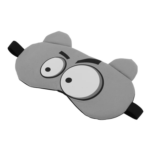 Unique Bargains 1 Pc Gray Cartoon Big Eyes Sleep Mask Soft Eye Shade Cover for Travel for Rest