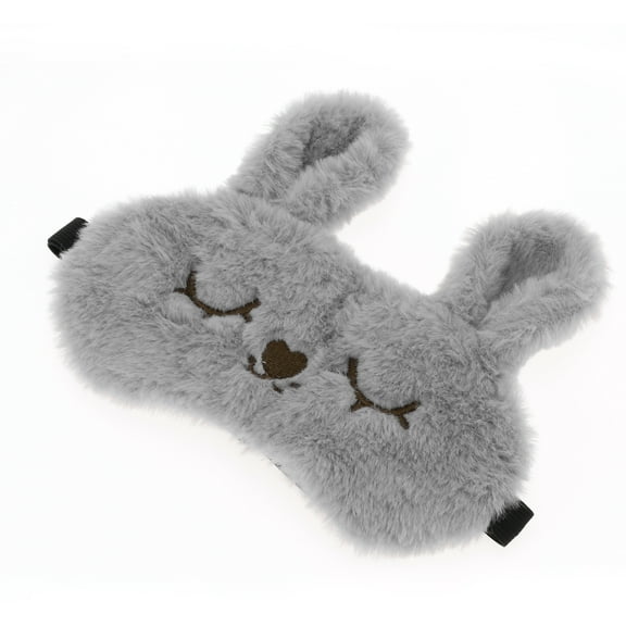 Unique Bargains 1 Pc Gray Rabbit Eyes Sleep Mask Soft Eye Shade Cover for Rest for Travel