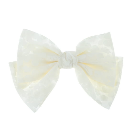 Unique Bargains 1 Pc Hair Barrettes Fashion Double Layer Bow Hair Clip Beige