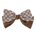 thumbnail image 1 of Unique Bargains 1 Pc Hair Barrettes Fashion Plaid Bow Hair Clip Coffee Color White, 1 of 5