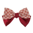 thumbnail image 1 of Unique Bargains 1 Pc Hair Barrettes Fashion Plaid Bow Hair Clip Red White, 1 of 5