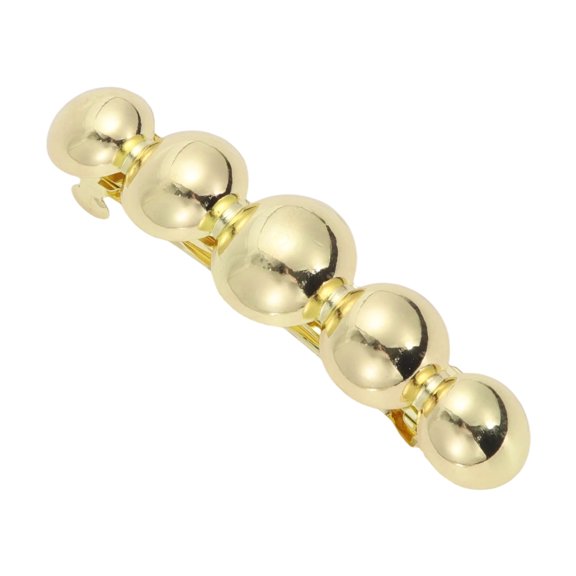 Unique Bargains 1 Pc Hair Barrettes Glossy Round Hair Clips Gold Tone