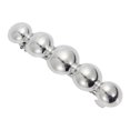 thumbnail image 1 of Unique Bargains 1 Pc Hair Barrettes Glossy Round Hair Clips Silver Tone White, 1 of 5
