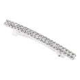 thumbnail image 1 of Unique Bargains 1 Pc Hair Barrettes Grace Crystal Spring Clip Hairpin 2-Row Barrette Clip Silver Tone, 1 of 5
