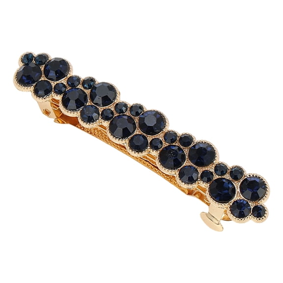 Unique Bargains 1 Pc Hair Barrettes Grace Crystal Spring Clip Hairpin Barrette Clip Dark Blue