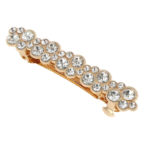 Unique Bargains 1 Pc Hair Barrettes Grace Crystal Spring Clip Hairpin Barrette Clip White