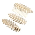thumbnail image 1 of Unique Bargains 1 Pc Hair Barrettes Grace Leaf Pattern Set Barrette Clip Gold Tone, 1 of 5