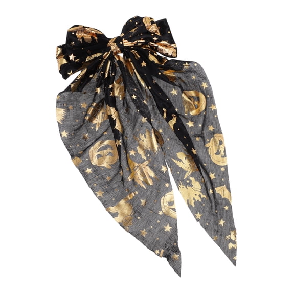 Unique Bargains 1 Pc Hair Barrettes Halloween Funny Hair Clip for Women Black Gold Tone