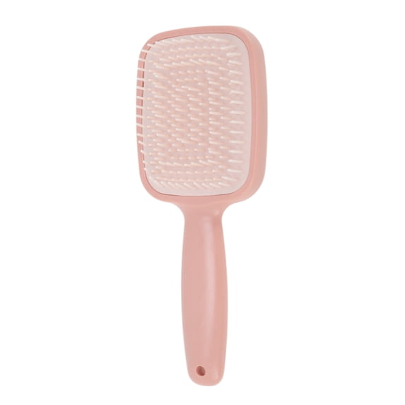 Unique Bargains 1 Pc Hair Brush Double-sided Handle Scalp Scrubber Pink