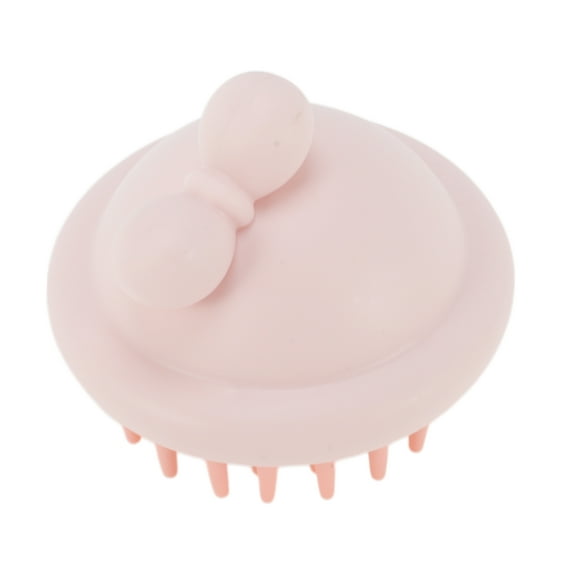 Unique Bargains 1 Pc Hair Brush Hat-shaped Scalp Scrubber Pink