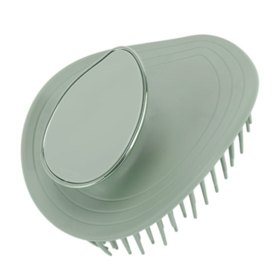 Unique Bargains 1 Pc Hair Brush Leaf Shape Scalp Scrubber Green