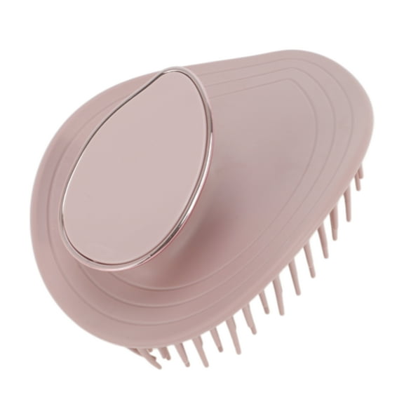 Unique Bargains 1 Pc Hair Brush Leaf Shape Scalp Scrubber Pink