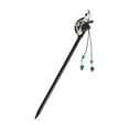 thumbnail image 1 of Unique Bargains 1 Pc Hair Chopstick Classic Flower Fan Hair Hairpin Black Green, 1 of 5