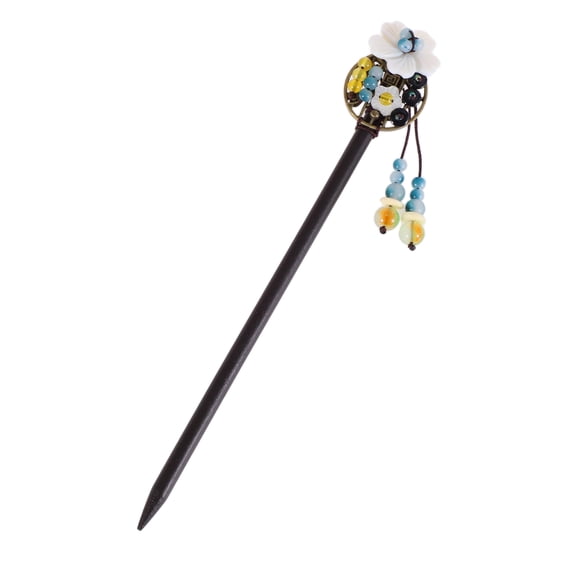Unique Bargains 1 Pc Hair Chopstick Classic Retro Style Hair Hairpin Black White Green