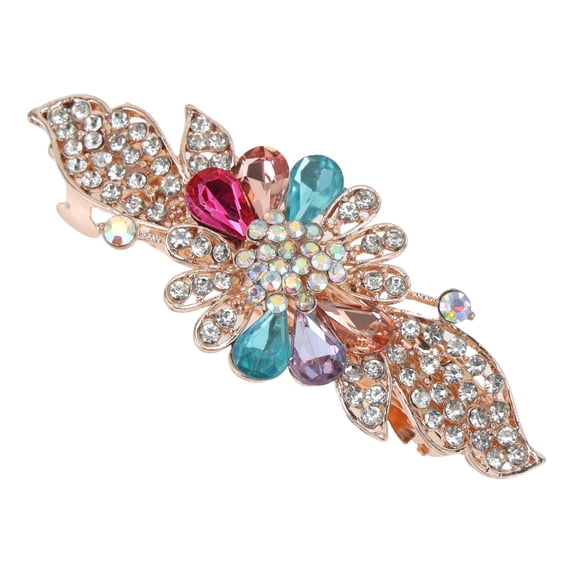 Unique Bargains 1 Pc Hair Clip Crystal Rhinestone Flower Colorful