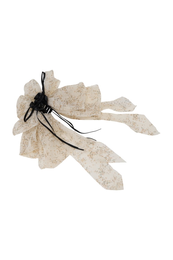 1 Pc Hair Clip Floral Bow Pattern Claw Clip 7.87"x1.77"x12.20" White Orange