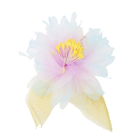 Unique Bargains 1 Pc Hair Clip Flowers Pattern Decorative Hairpin 3.54" Purple-white