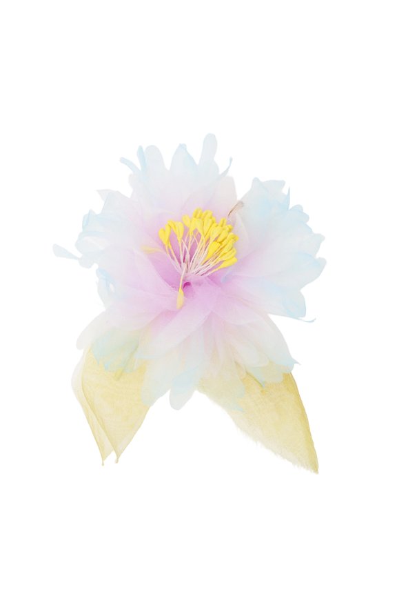 1 Pc Hair Clip Flowers Pattern Decorative Hairpin 3.54" Purple-white