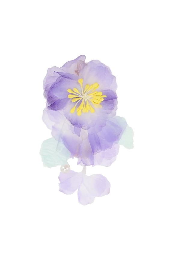 1 Pc Hair Clip Flowers Pattern Decorative Hairpin 4.33"x3.35" Vine Purple