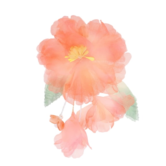 Unique Bargains 1 Pc Hair Clip Flowers Pattern Decorative Hairpin 4.53"x3.54" Orange-red