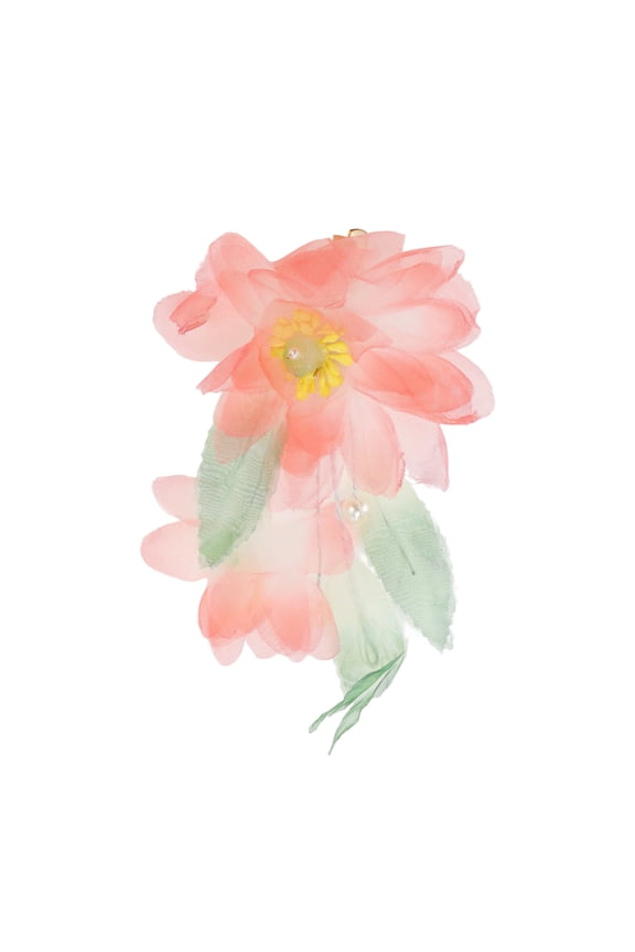 1 Pc Hair Clip Flowers Pattern Decorative Hairpin 5.51"x3.54" Orange-pink