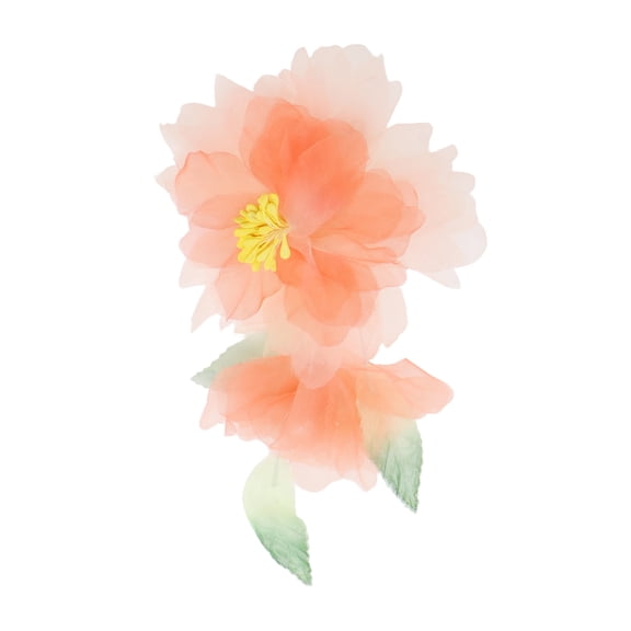 Unique Bargains 1 Pc Hair Clip Flowers Pattern Decorative Hairpin 5.71"x3.74" Orange-red