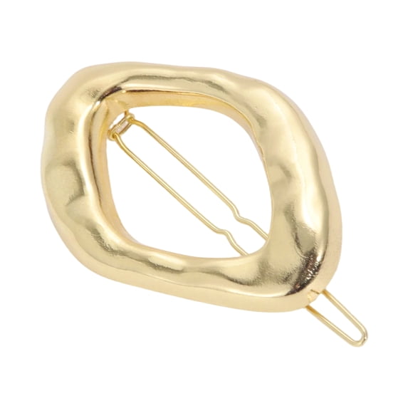 Unique Bargains 1 Pc Hair Clip Glossy Solid Color Hair Clips Gold Tone