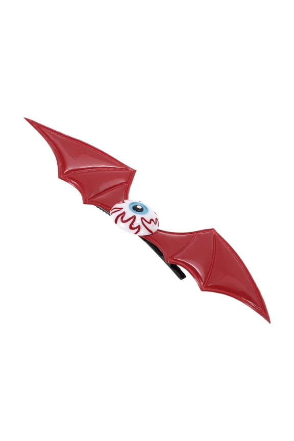 1 Pc Hair Clip Halloween Bat Wing Eyeball Hair Clips for Women Red