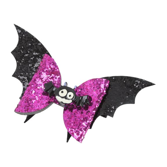 Unique Bargains 1 Pc Hair Clip Halloween Bat Wing Hair Clips for Women Black Purple