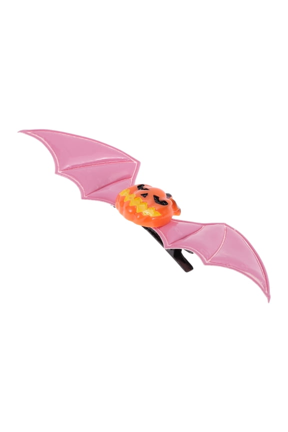 1 Pc Hair Clip Halloween Funny Bat Wing Pumpkin Hair Clips for Women Pink