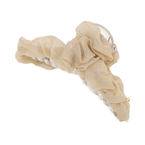 Unique Bargains 1 Pc Hair Clip Mesh Pattern Claw Clip 5.12"x1.42"x2.56" Khaki