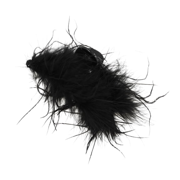 Unique Bargains 1 Pc Hair Clip Ostrich Feather Pattern Claw Clip 4.92"x1.81"x2.36" Black