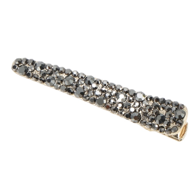 Unique Bargains 1 Pc Hair Clip Rhinestone Hair Clips Gloss Black