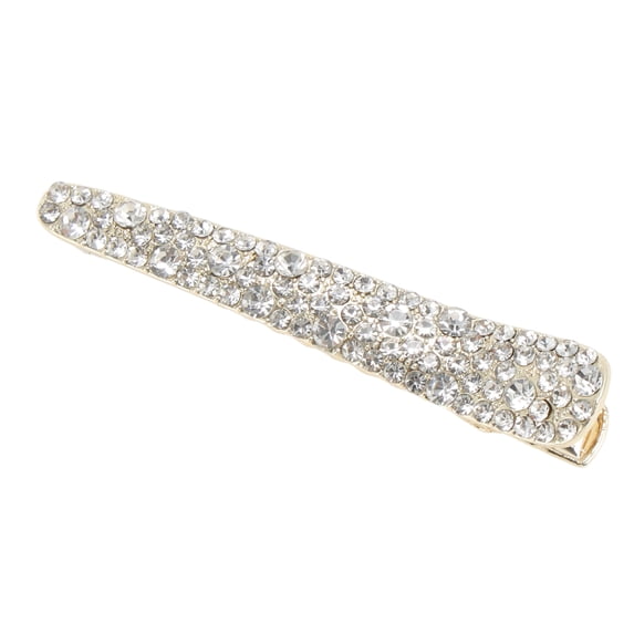 Unique Bargains 1 Pc Hair Clip Rhinestone Hair Clips Silver Tone White
