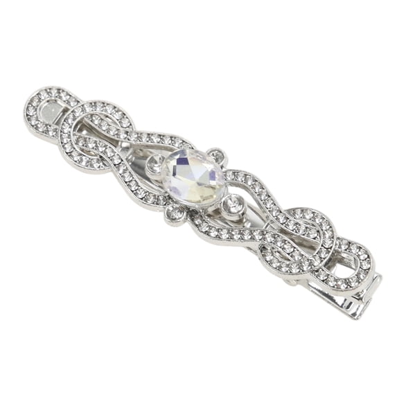Unique Bargains 1 Pc Hair Clip Rhinestones Hair Clips White