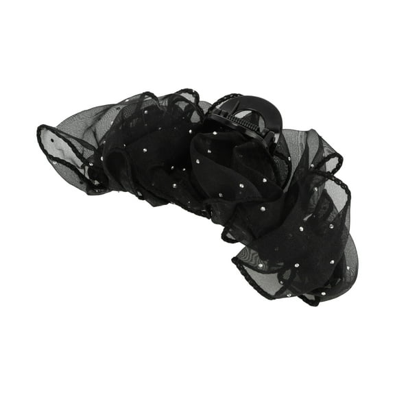 Unique Bargains 1 Pc Hair Clip Seersucker Pattern Claw Clip 5.51"x2.91"x4.72" Black