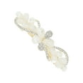 thumbnail image 1 of Unique Bargains 1 Pc Hair Clips Cute Delicate Rhinestone Spring Clip Hairdo Clip Gold Tone Beige, 1 of 5