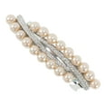 thumbnail image 1 of Unique Bargains 1 Pc Hair Clips Cute Pearl Siren Eye Spring Clip Hairdo Clip Silver Tone Champagne, 1 of 5