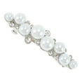 thumbnail image 1 of Unique Bargains 1 Pc Hair Clips Cute Pearl Spring Clip Hairdo Clip Silver Tone White, 1 of 5