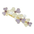 thumbnail image 1 of Unique Bargains 1 Pc Hair Clips Exquisite Rhinestone Hair Clip Hairdo Clip Purple Beige Gold Tone, 1 of 5