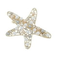 thumbnail image 1 of Unique Bargains 1 Pc Hair Clips Fashion Elegant Starfish Spring Clip Hairdo Clip Gold Tone White, 1 of 5