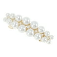 thumbnail image 1 of Unique Bargains 1 Pc Hair Clips Grace Side Princess Pearl Spring Clip Hairdo Clip Gold Tone White, 1 of 5