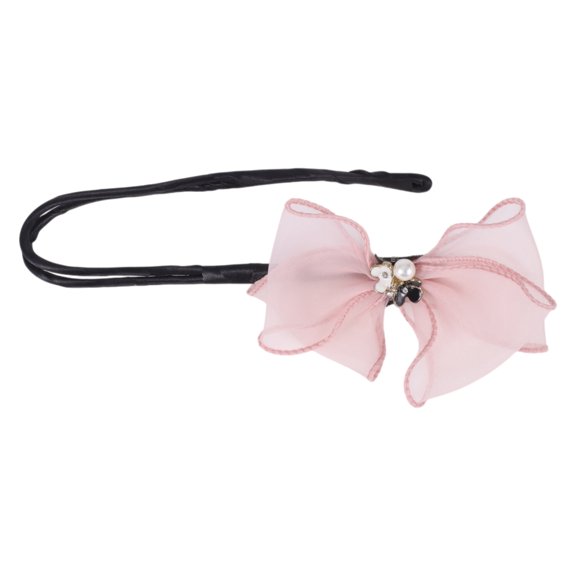 Unique Bargains 1 Pc Hair Disk Solid Color Bun Holder for Women Pink Black