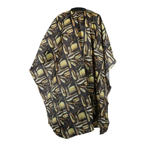 Unique Bargains 1 Pc Hair Dryer Pattern Hairdressing Cape for Barber Shop 64.96"x57.09" Black, Yellow