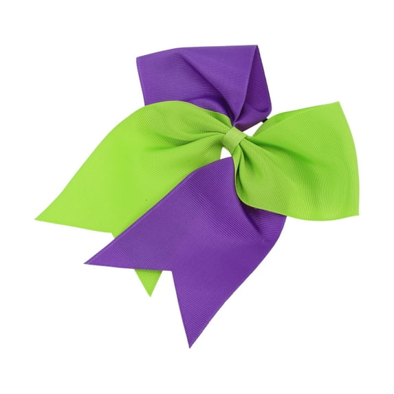 Unique Bargains 1 Pc Hair Elastics Fashion Two-Color Bow Hair Ties for Women Purple Green