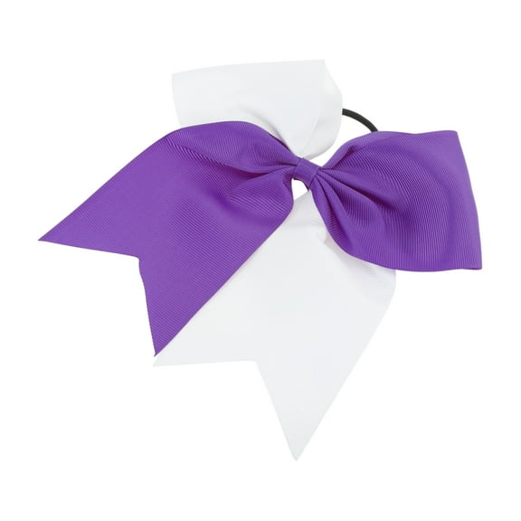 Unique Bargains 1 Pc Hair Elastics Fashion Two-Color Bow Hair Ties for Women White Purple