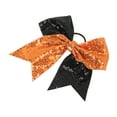 thumbnail image 1 of Unique Bargains 1 Pc Hair Elastics Halloween Sequin Bow Hair Ties for Women Black Orange, 1 of 5